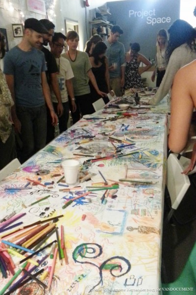 24hr Drawing Party @ Project Space, Chinatown, Vancouver BC, 2013. Photo by Margarete Hernandez for VANDOCUMENT