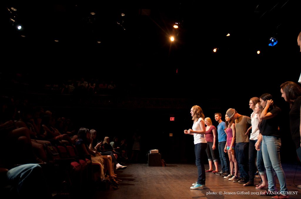 ArtQuake's OneLove youth festival at The Cultch, Vancouver BC, 2013. Photo by Jensen Gifford for VANDOCUMENT