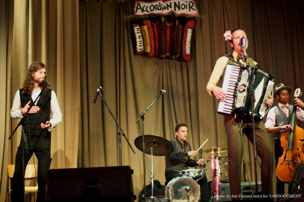 Jack of Hearts @ Accordion Noir Fest, Russian Hall, Vancouver BC, 2013. Photo by Jon Vincent for VANDOCUMENT