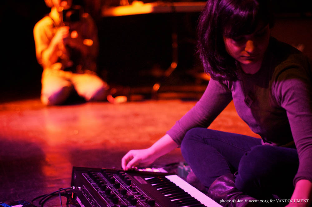 Sarah Davachi performing at Destroy Vancouver, Snooze Fest @ VIVO, Sept 26 2013. Photo by Jon Vincent for VANDOCUMENT
