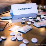 VANDOC swag at the VANDOCUMENT Six Month House Concert, Vancouver BC, 2013. Photo by Ash Tanasiychuk