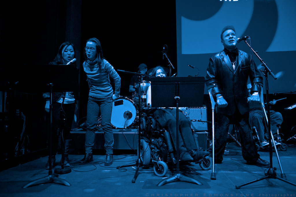 Vancouver Adapted Music Society (VAMS) 25th anniversary at the Milton Wong Experimental Theatre, Vancouver BC, 2013. Photo by Christopher Edmonstone for VANDOCUMENT