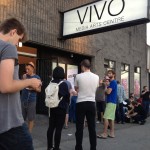 Outside VIVO for the Donald Buchla exhibit, New Forms Festival 13, Vancouver BC, 2013. Photo by Ash Tanasiychuk for VANDOCUMENT