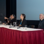 "Vancouver in the 21st Century" panelists (L-R) Andy Yan, Peter Ladner, Vanessa Timmer, Matt Hern @ SFU W, Vancouver BC, 2014. Photo by Harley Spade for VANDOCUMENT