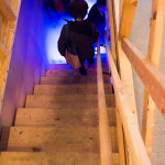 Descending. Thru The Trapdoor opening night, 1965 Main St, Vancouver BC, 2014. Photo by Ash Tanasiychuk for VANDOCUMENT