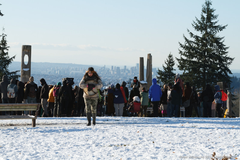 Burnaby Mountain Pipeline Protest Gathering. 29 November 2014. Photo by Sheng Ho. Vandocument