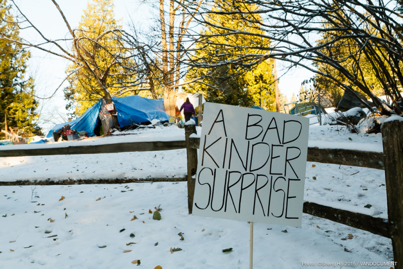Burnaby Mountain Pipeline Protest Gathering. 29 November 2014. Photo by Sheng Ho. Vandocument